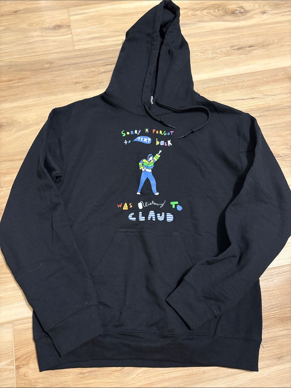 Claud Merch Black Hoodie Colorful
